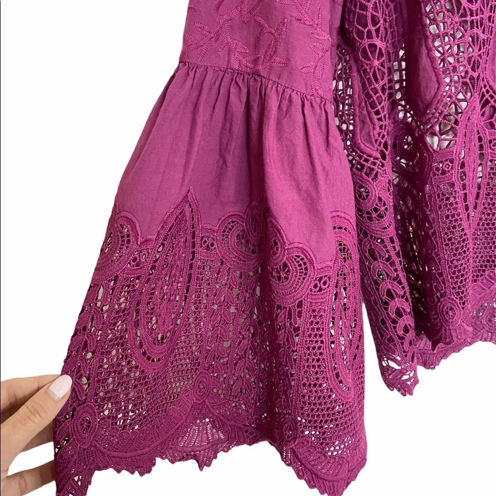 Anthropologie Chloe Oliver Embroidered Top